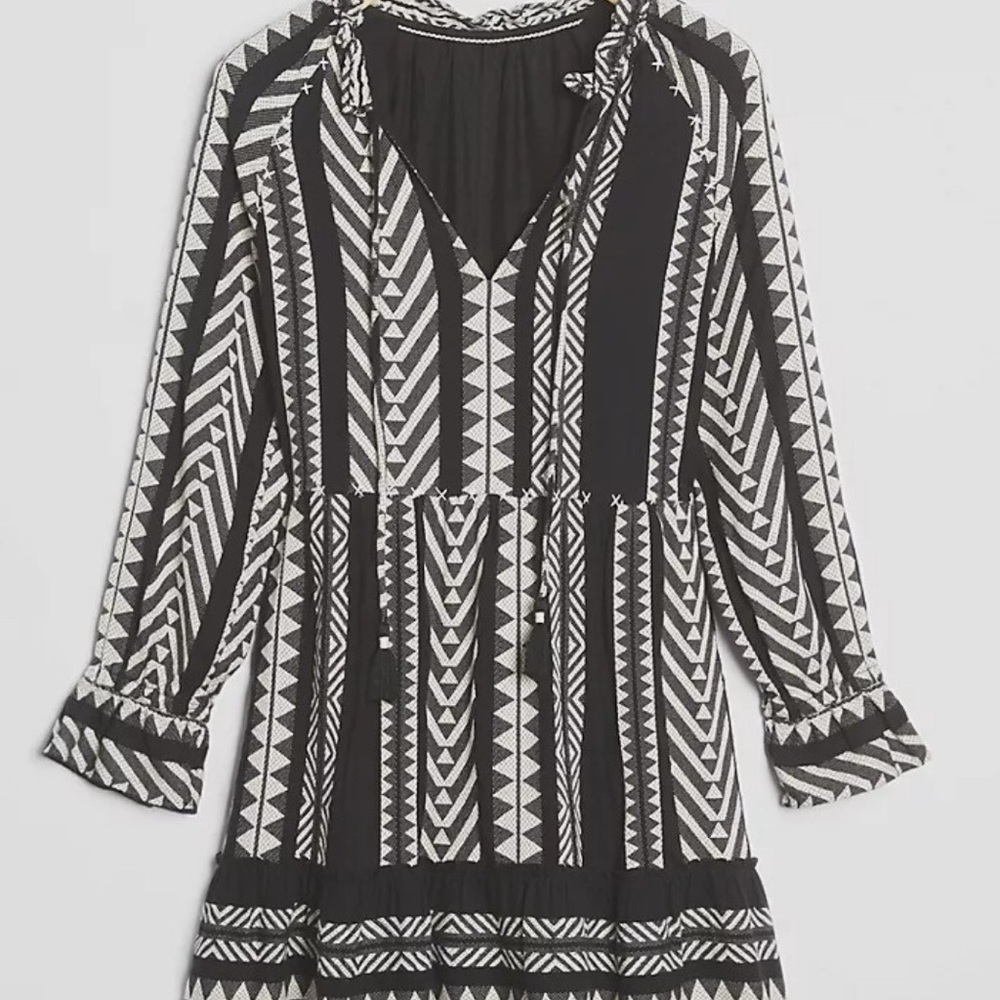 NEW TAGS ON Anthropologie Maeve Black and White Long Sleeve Dress - Picture 5 of 6